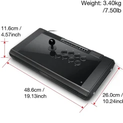 QANBA Obsidian 2 QANQ7 Joystick for PlayStation 5/4 & PC, Wired, Black Obsidian