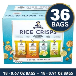 Quaker Rice Crisps Variety Pack, 36/Box (325-00013)