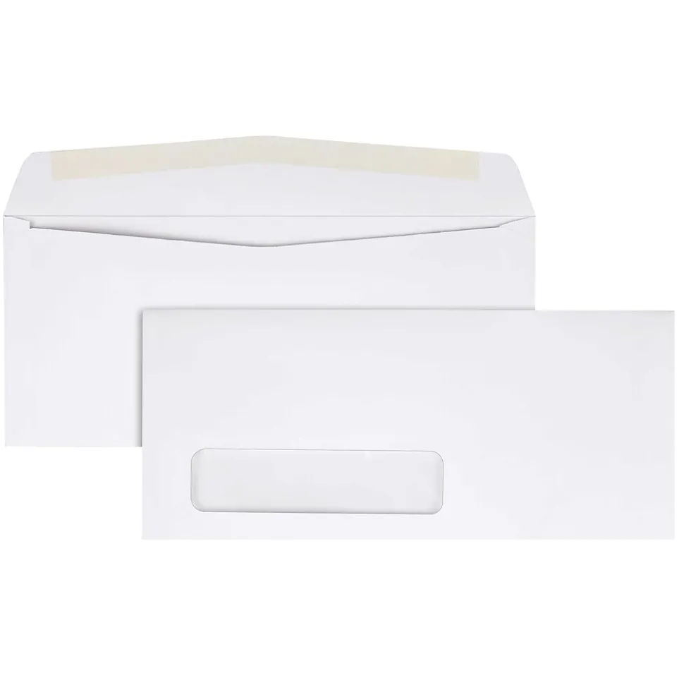 Quality Park #10 Window Envelopes, 4 1/8" x 9 1/2", White, 500/Box (QUA90120)