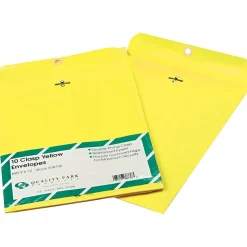 Quality Park 9" x 12" Yellow Clasp Envelopes, 10/Pack