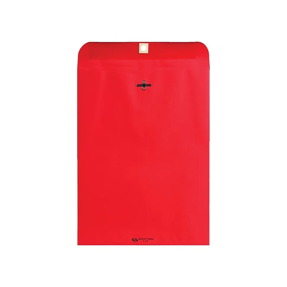 Quality Park Clasp & Moistenable Catalog Envelopes, 9" x 12", Red, 10/Pack (QUA38734)