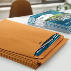 Quality Park Clasp & Moistenable Glue Kraft Catalog Envelopes, 9" x 12", Kraft, 100/Box (QUA37790)