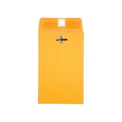 Quality Park Clasp & Moistenable Glue Kraft Catalog Envelopes, 4" x 6.38", Brown Kraft, 100/Box (QUA37815)