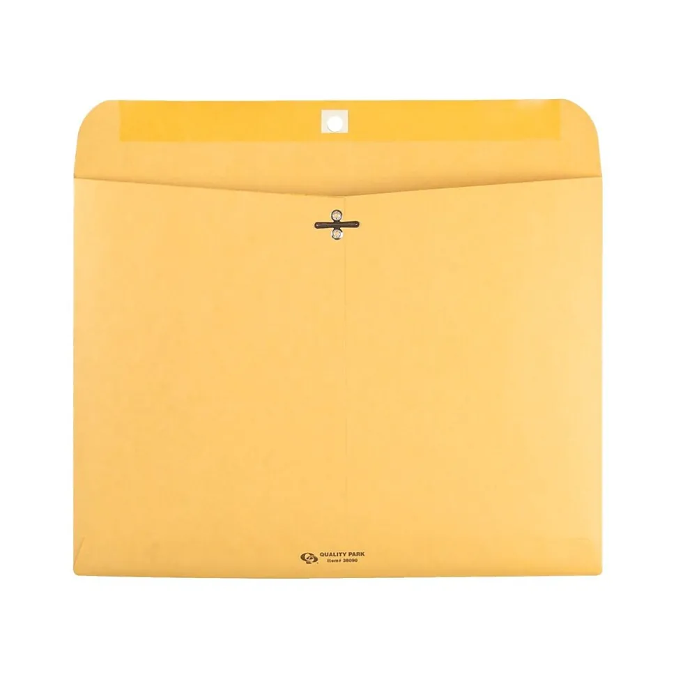 Quality Park Clasp Kraft Catalog Envelopes, 9"L x 12"H, Kraft, 100/Box (QUA38090)