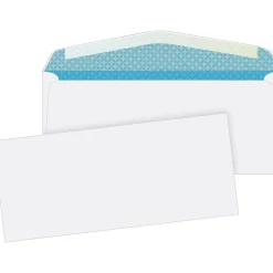 Quality Park Flap-Stik V-Flap Security Tinted #10 Business Envelope, 4 1/2" x 9 1/2", White, 500/Box (90030)