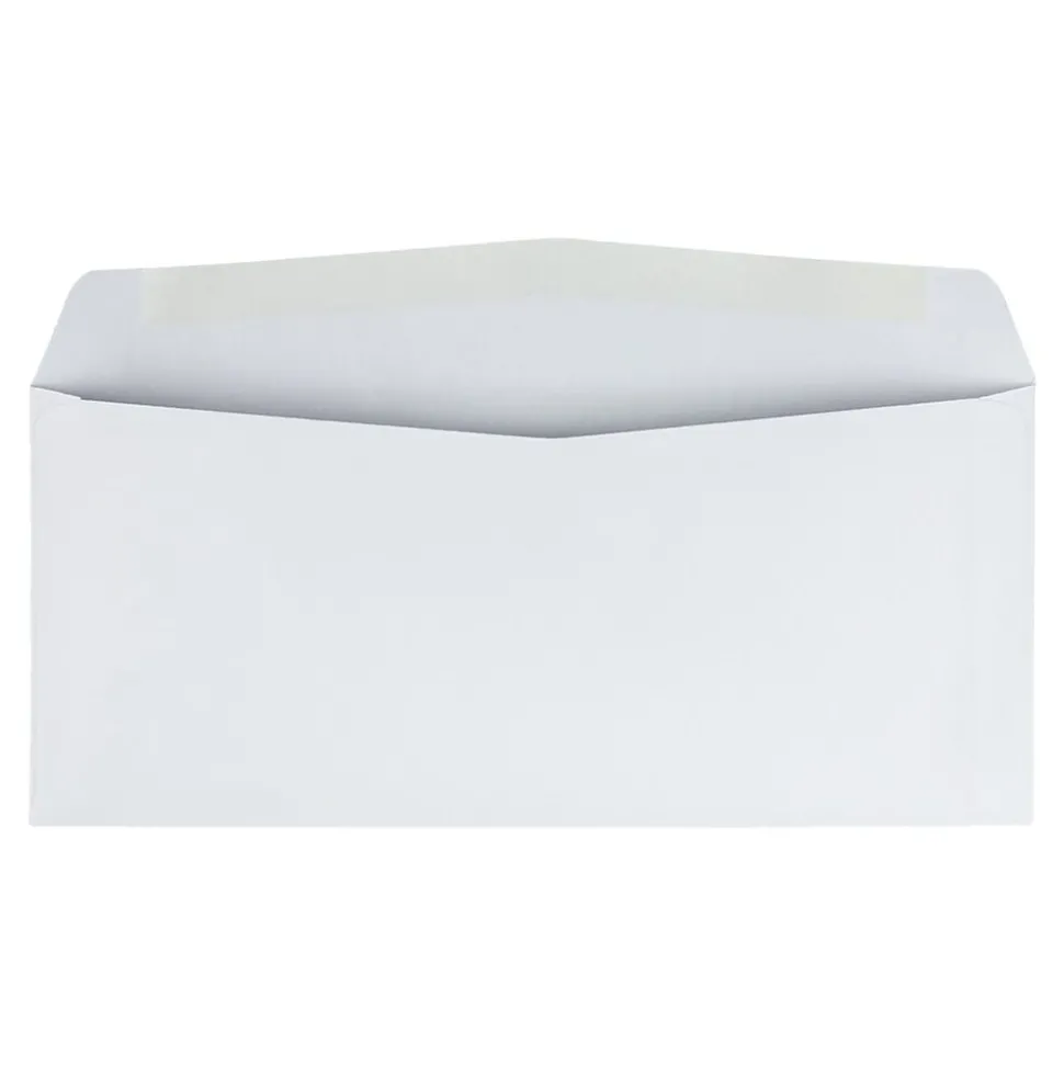 Quality Park Gummed #10 Business Envelopes, 4 1/8" x 9 1/2", White Wove, 500/Box (QUA90020)