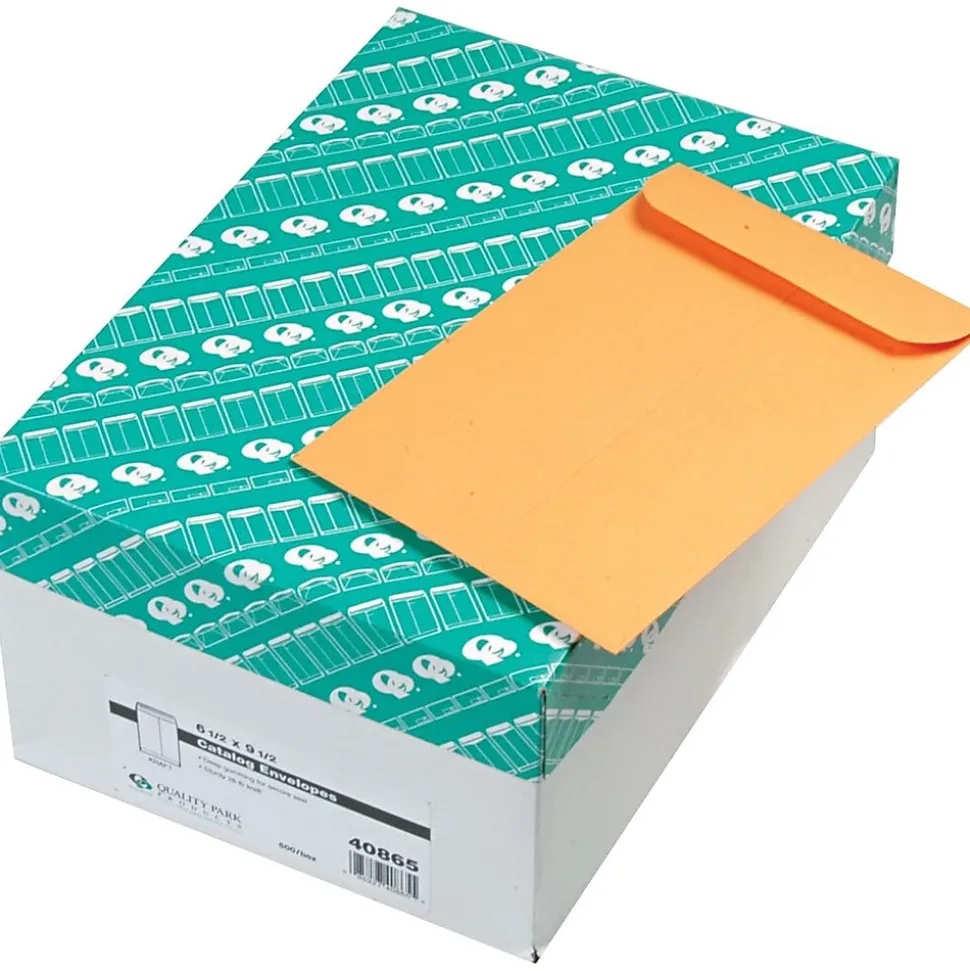 Quality Park Gummed Kraft Catalog Envelope, 6 1/2" x 9 1/2", Kraft, 500/Box (QUA40865)