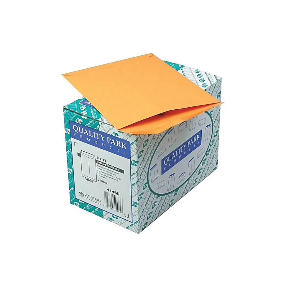 Quality Park Gummed Kraft Catalog Envelopes, 9" x 12", Kraft, 250/Box (QUA41465)