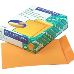 Quality Park Gummed Kraft Open-End Catalog Envelopes, 9" x 12", Brown, 100/Bx (QUA41467)