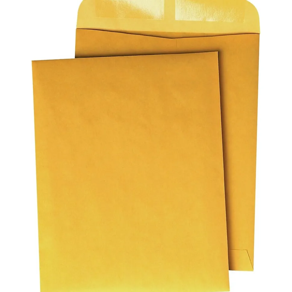 Quality Park Gummed Kraft Open-End Catalog Envelopes, 9" x 12", Brown, 100/Bx (QUA41467)