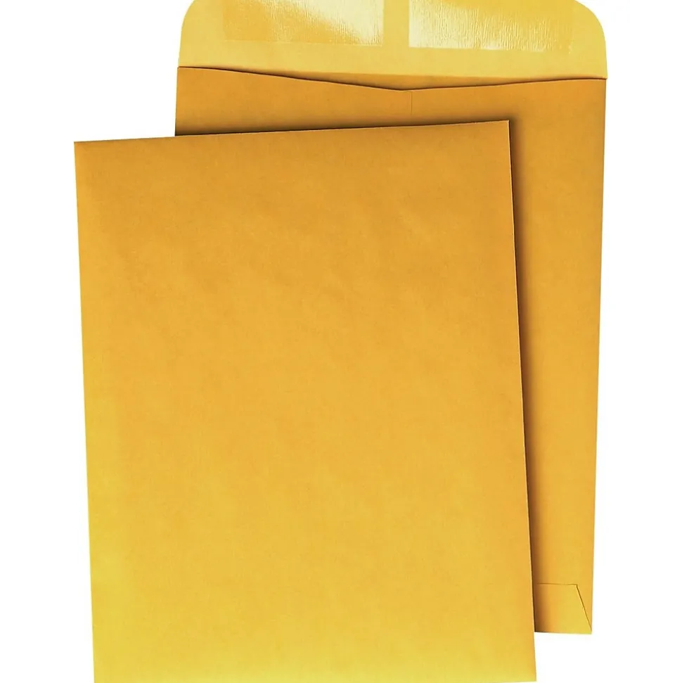 Quality Park Gummed Open-End Catalog Envelopes, 10" x 13", Brown, 100/Bx (QUA41667)