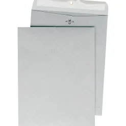 Quality Park 28lb. Clasp Colored Kraft Catalog Envelopes, Grey Kraft, 9x12", 100/Box