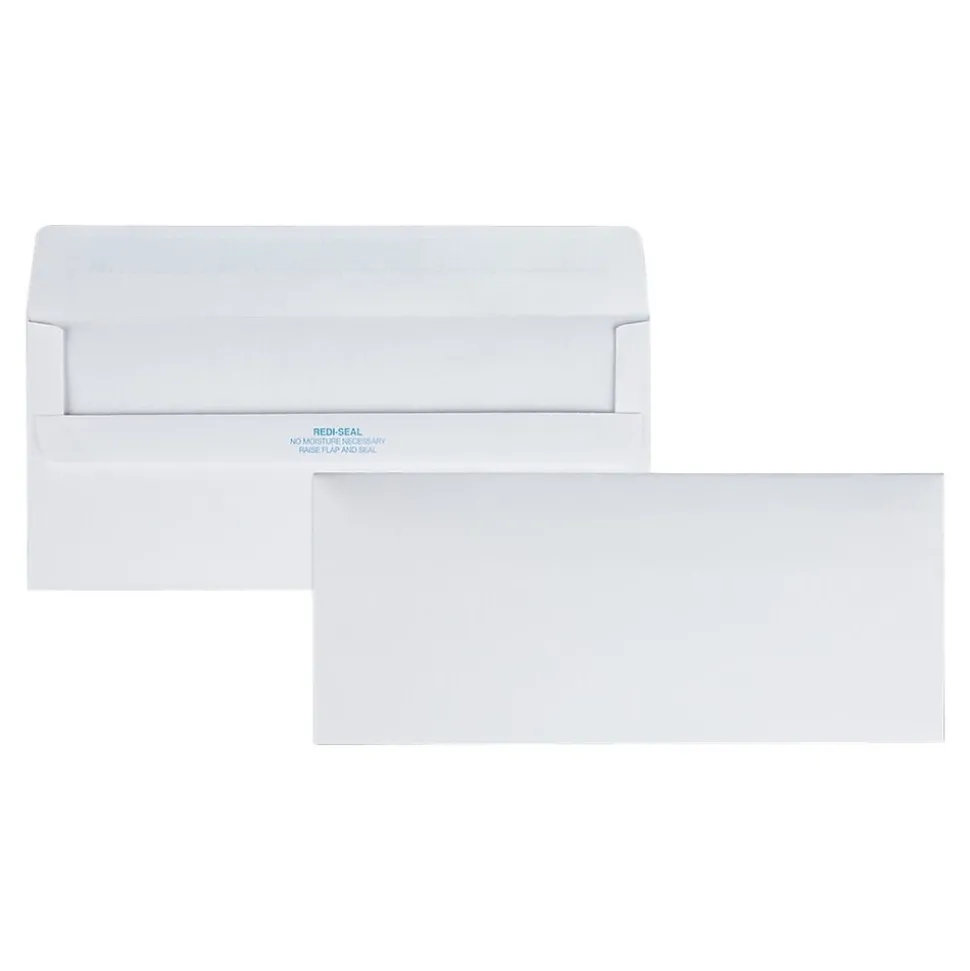 Quality Park Redi-Seal #10 Business Envelopes, 4 1/8" x 9 1/2", White Wove, 500/Box (QUA11118)