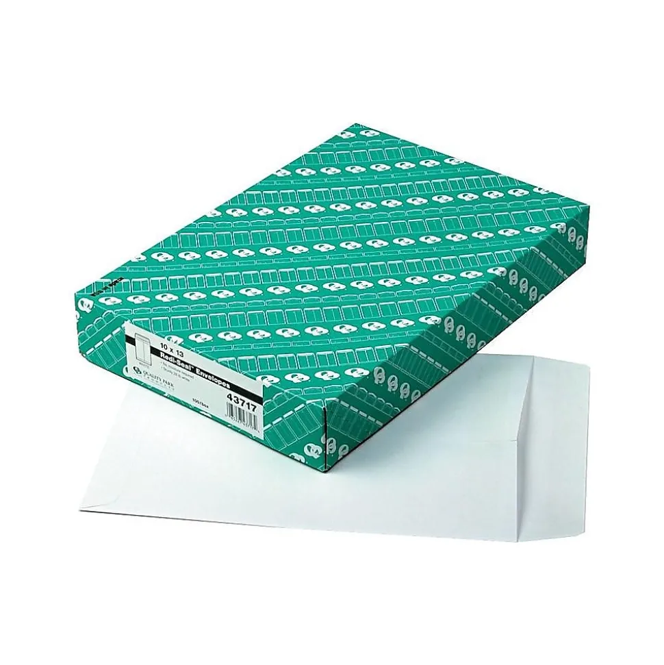 Quality Park Redi-Seal Catalog Envelopes, 10" x 13", White Wove, 100/Box (QUA43717)