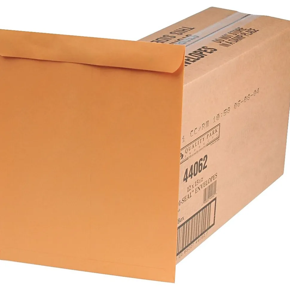 Quality Park Redi-Seal Kraft Catalog Envelope, 12" x 15 1/2", Kraft, 250/Box (44062)