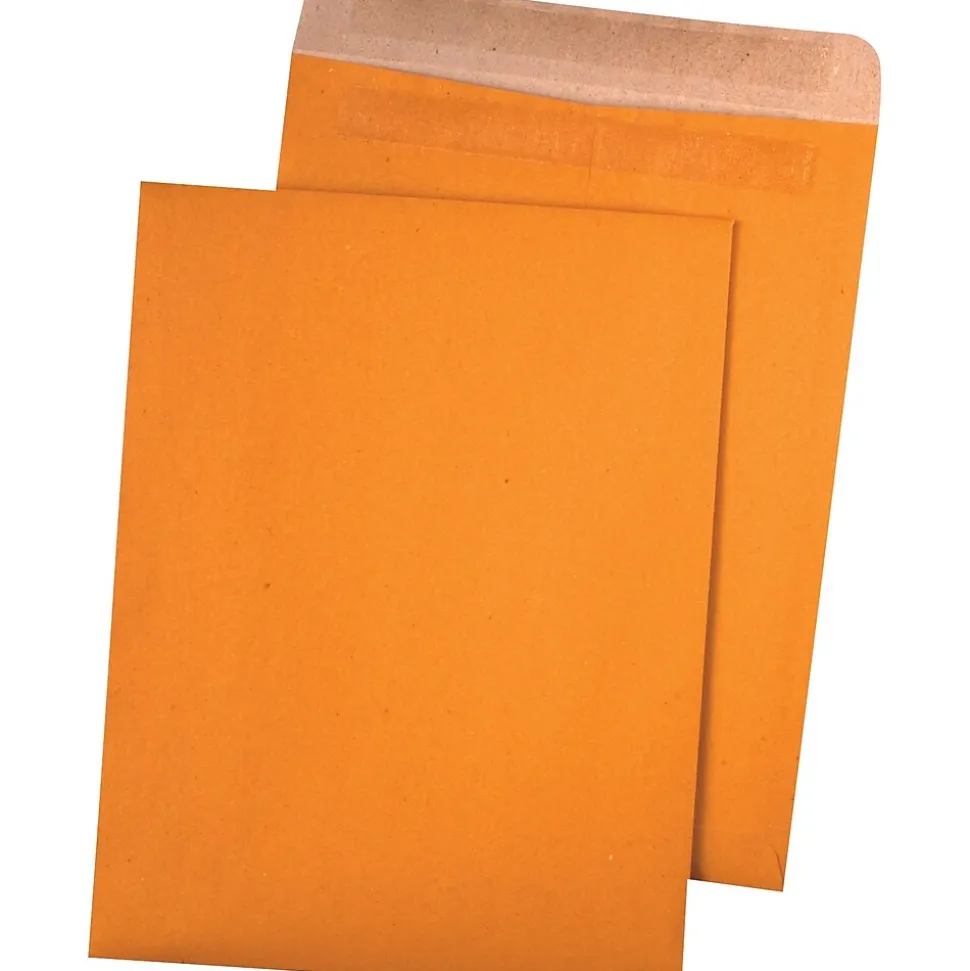 Quality Park Redi-Seal Kraft Catalog Envelope, 9" x 12", Brown, 100/Box (43511)