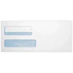 Quality Park Redi-Seal Self Seal Security Tinted #9 Double Window Envelope, 3 7/8" x 8 7/8", White Wove, 250/Pack (24529-250)