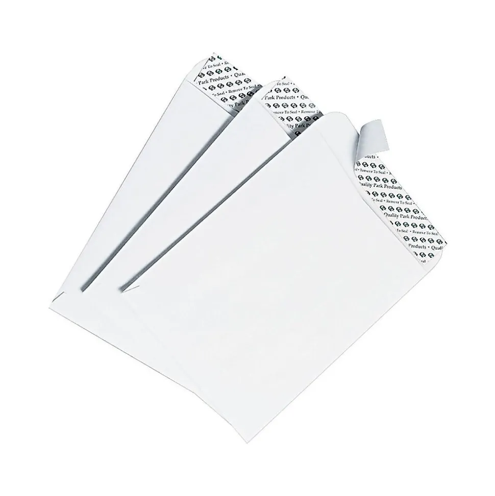 Quality Park Redi-Strip Catalog Envelopes, 9.5" x 12.5", White Wove, 100/Box (QUA44682)