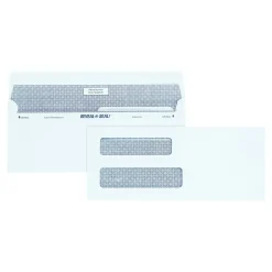 Quality Park Self Seal Security Tinted #8 Double Window Envelopes, 3 5/8" x 8 5/8", White Wove, 500/Box