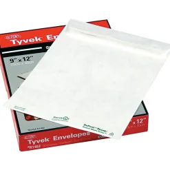 Quality Park Tyvek Flap-Stik Self Seal Catalog Envelope, 9" x 12", White, 50/Box (QUAR1462)