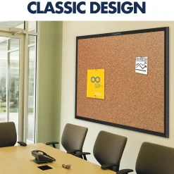Quartet Classic Cork Bulletin Board, Black Frame, 2'W x 1.5'H (2301B)