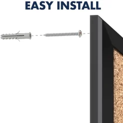 Quartet Classic Cork Bulletin Board, Black Frame, 2'W x 1.5'H (2301B)