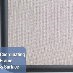 Quartet Contour Fabric Bulletin Board, Black Frame, 3'H x 4'W (7694G)