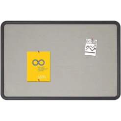 Quartet Contour Fabric Bulletin Board, Black Frame, 3'H x 4'W (7694G)