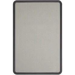 Quartet Contour Fabric Bulletin Board, Black Frame, 3'H x 4'W (7694G)