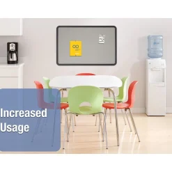 Quartet Contour Fabric Bulletin Board, Black Frame, 2'H x 3'W (7693G)