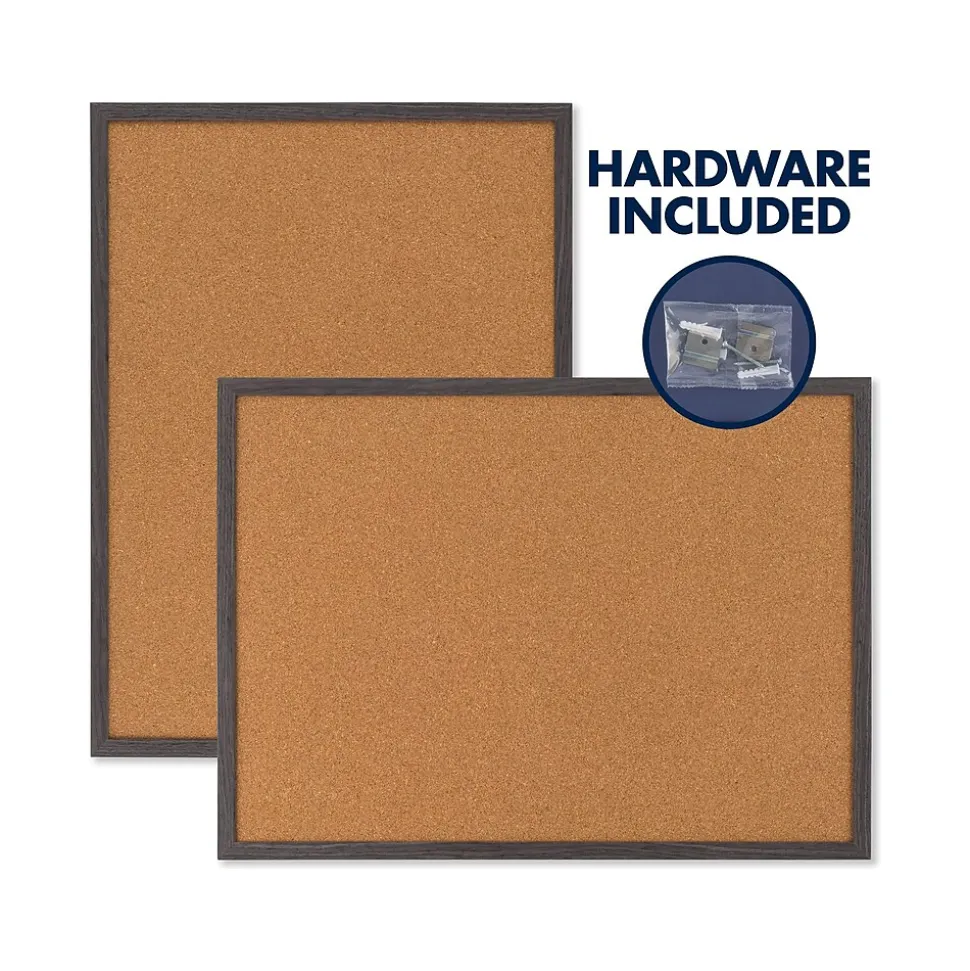 Quartet Cork Bulletin Board, Gray Frame, 2' x 1.5' (Q192317W00-STPR)