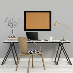 Quartet Cork Bulletin Board, Black Frame, 23'' x 17'' (79281)