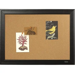 Quartet Cork Bulletin Board, Black Frame, 23'' x 17'' (79281)
