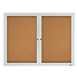 Quartet Cork Enclosed Board, Aluminum Frame, 3'H x 4'W (2364)