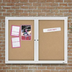 Quartet Cork Enclosed Board, Aluminum Frame, 3'H x 4'W (2364)