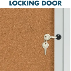 Quartet Cork Enclosed Bulletin Board, Aluminum Frame, 3'H x 2'W (2363)