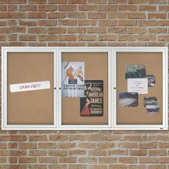 Quartet Cork Enclosed Bulletin Board, Aluminum Frame, 3'H x 6'W (2366)