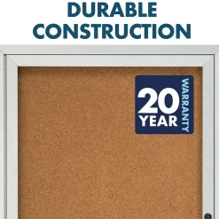Quartet Cork Enclosed Bulletin Board, Aluminum Frame, 3'H x 6'W (2366)