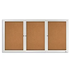 Quartet Cork Enclosed Bulletin Board, Aluminum Frame, 3'H x 6'W (2366)