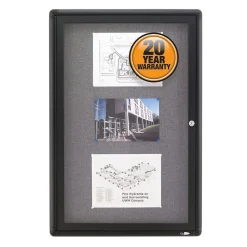 Quartet Fabric Enclosed Bulletin Board, Graphite Frame, 3'H x 2'W (2363L)