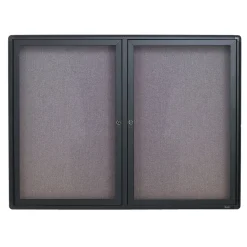 Quartet Fabric Enclosed Bulletin Board, Graphite Frame, 3'H x 4'W (2364L)