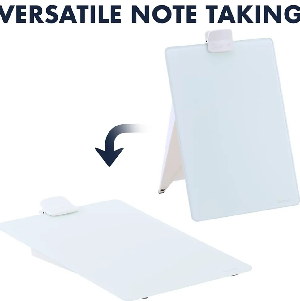 Quartet Glass Dry-Erase Desktop Easel, White Surface, Frameless, 9"W x 11"H (GDE119)