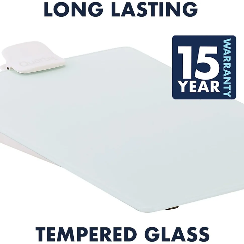 Quartet Glass Dry-Erase Desktop Easel, White Surface, Frameless, 9"W x 11"H (GDE119)