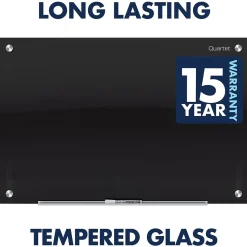 Quartet Infinity Magnetic Glass Dry-Erase Whiteboard, Black, 3' x 2' (G3624B)