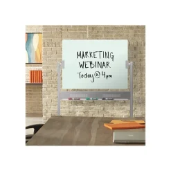 Quartet Infinity Magnetic Glass Dry-Erase Mobile Presentation Whiteboard Easel, Silver Base, 3' x 4' (ECM43G)