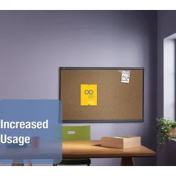 Quartet Prestige Cork Bulletin Board, Graphite Frame, 2'H x 3'W (QTB243G)