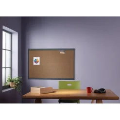 Quartet Prestige Cork Bulletin Board, Graphite Frame, 2'H x 3'W (QTB243G)