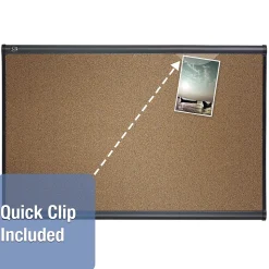 Quartet Prestige Cork Bulletin Board, Graphite Frame, 4'H x 6'W (B247G)
