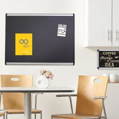 Quartet Prestige Plus Magnetic Fabric Bulletin Board, Aluminum Frame, 4'H x 6'W (MB547A)