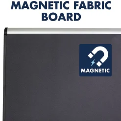 Quartet Prestige Plus Magnetic Fabric Bulletin Board, Aluminum Frame, 4'H x 6'W (MB547A)